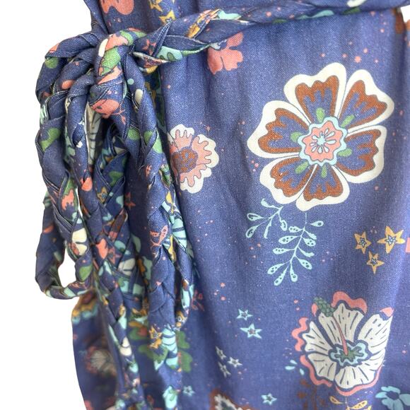 Marine Layer Laney Dress Women Small Blue Purple Marlin Hibiscus Floral Mini NWT - Picture 7 of 16